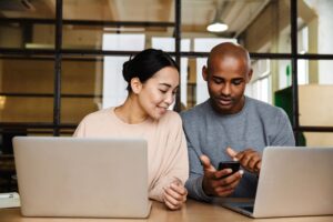 couple researching 401k rollover options