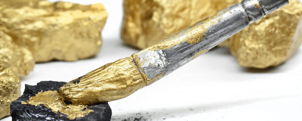 Charcoal painted gold