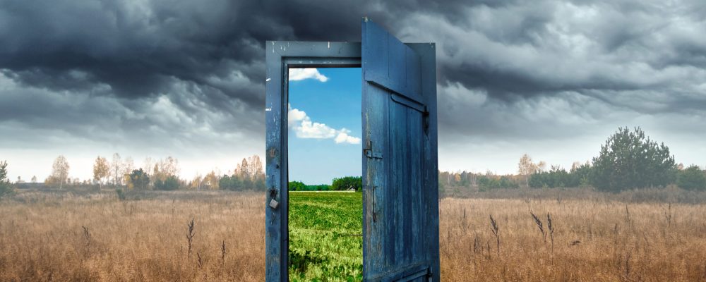 Creative,Background.,Old,Wooden,Door,,Blue,Color,,In,The,Box.